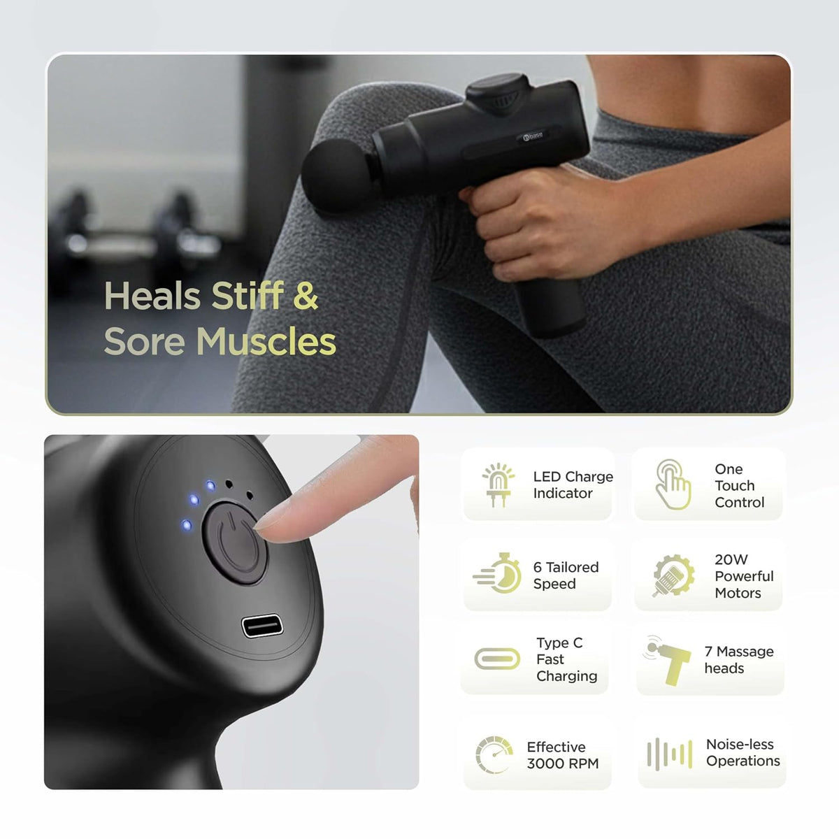 Portable Muscle Relaxation Massage Gun with 5+ Speed Gears My Store