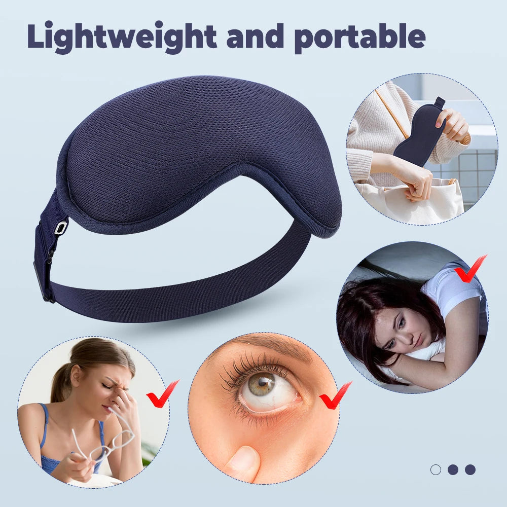 Electric 3D Eye Mask Hot Compress Massage Smart Timing Eye Massager Maroon Asteria