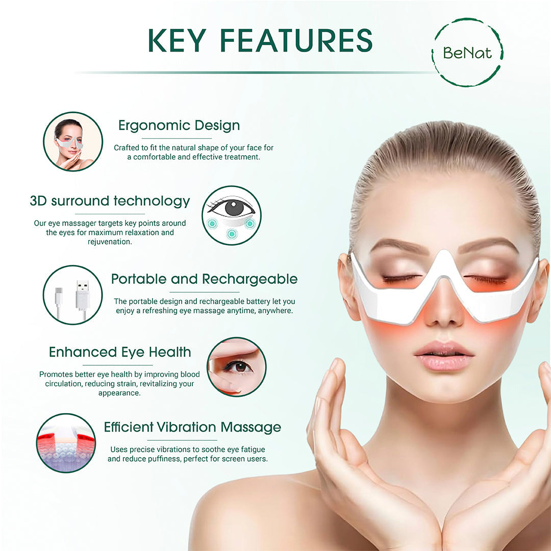 Under-Eye Red Light Therapy Relaxation Massager Violet Atlas