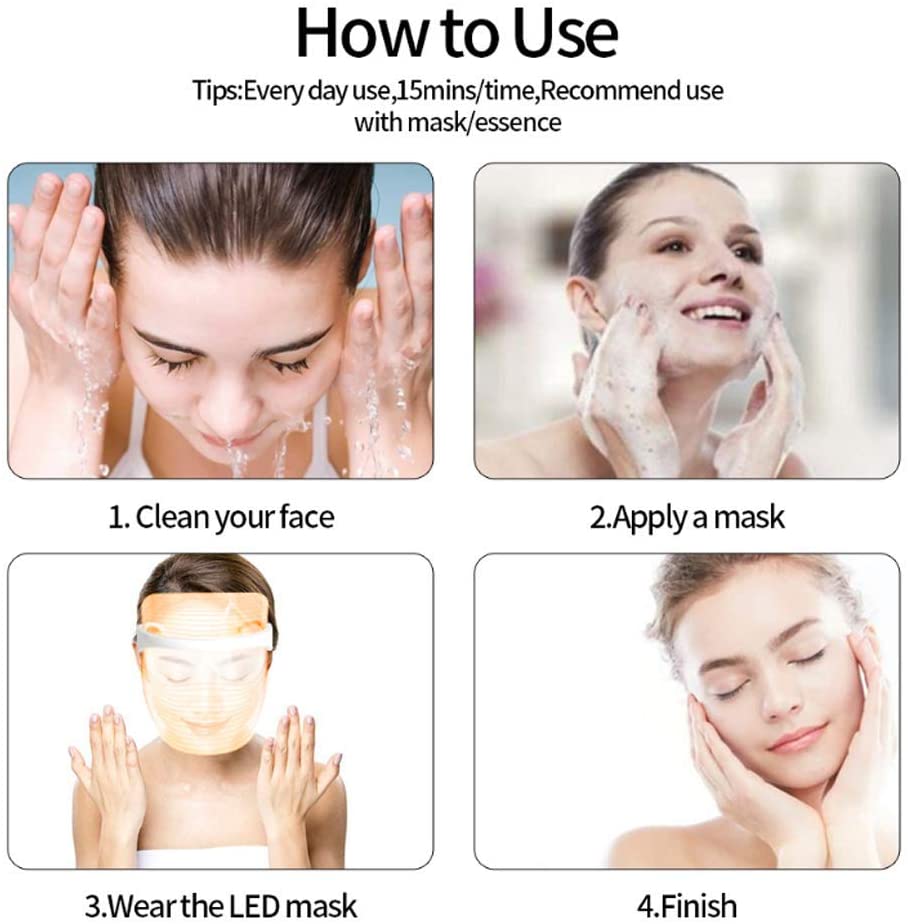 3 Colors LED Photon Light Therapy Facial Mask Lilac Milo