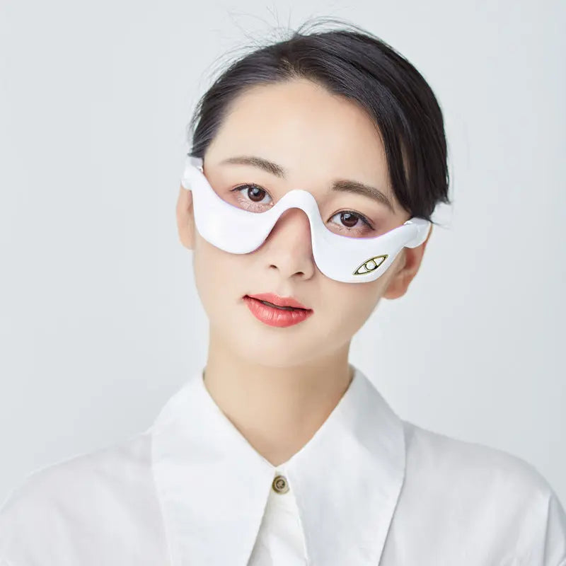White Eye Protector Massager With Hot Compress Function - Fit Glow